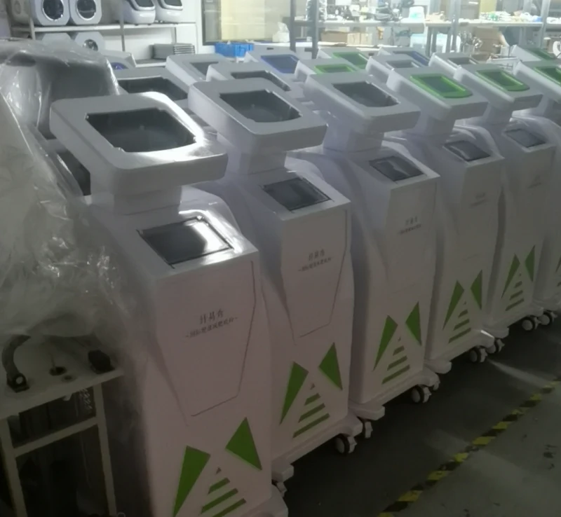广州磊洋工厂实拍图,图片中是为客户贴牌定制的一批减肥塑形仪器